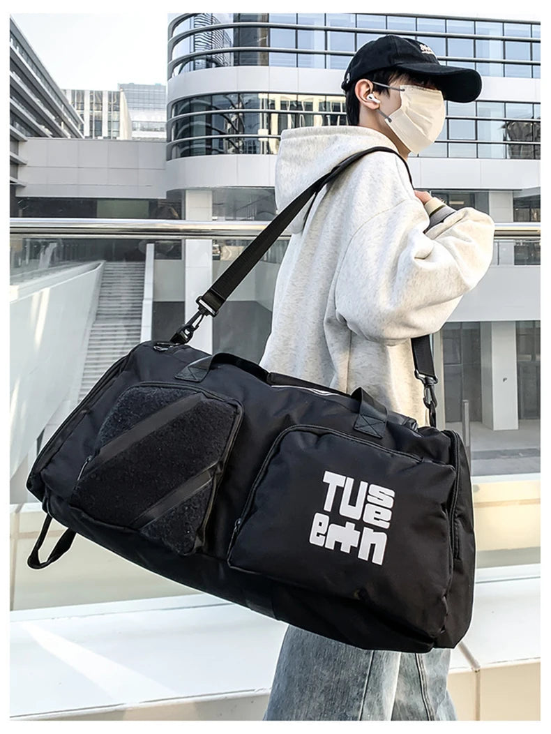 Sports backpack with shoes compartment wet dry separation gym outdoor hiking duffel - product image