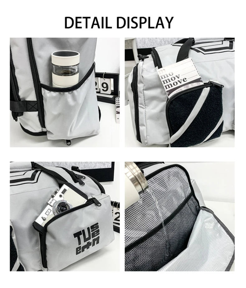 Sports backpack with shoes compartment wet dry separation gym outdoor hiking duffel - product image