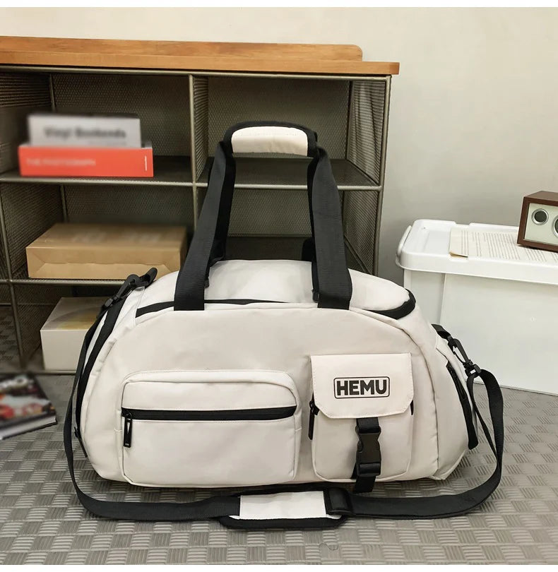 Sports fitness crossbody large capacity travel weekender duffle bag with shoe compartment - product image