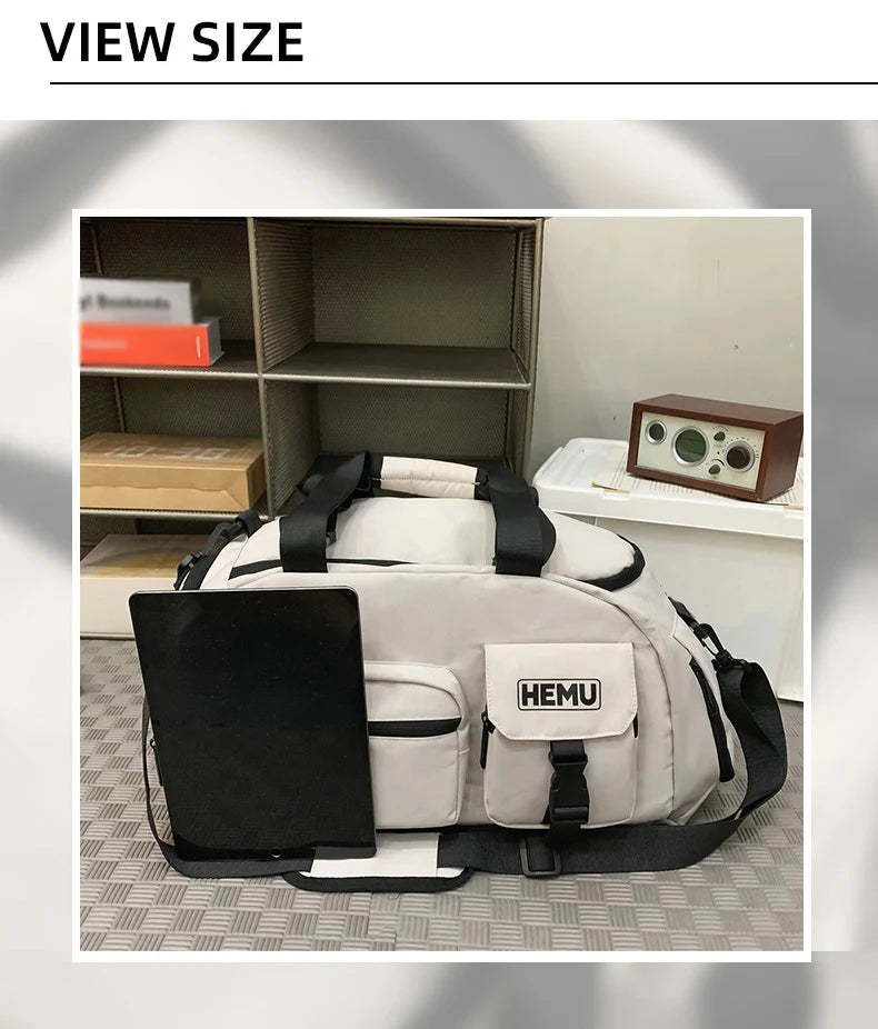Sports fitness crossbody large capacity travel weekender duffle bag with shoe compartment - product image