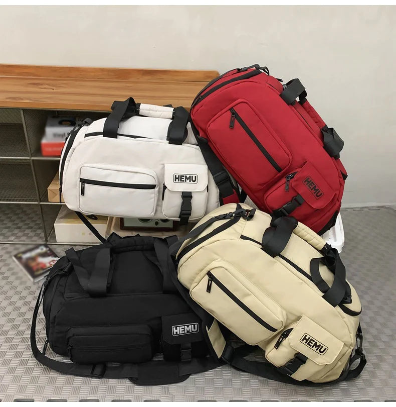 Sports fitness crossbody large capacity travel weekender duffle bag with shoe compartment - product image