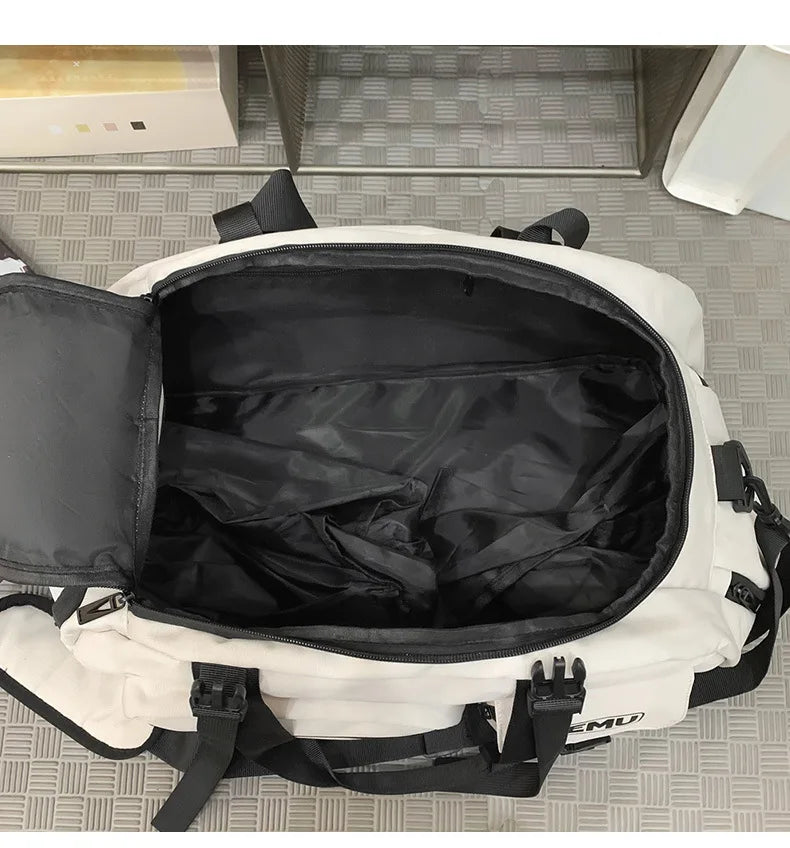Sports fitness crossbody large capacity travel weekender duffle bag with shoe compartment - product image