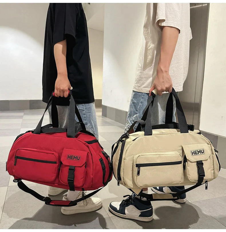 Sports fitness crossbody large capacity travel weekender duffle bag with shoe compartment - product image