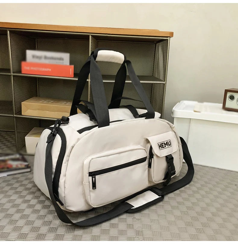Sports fitness crossbody large capacity travel weekender duffle bag with shoe compartment - product image