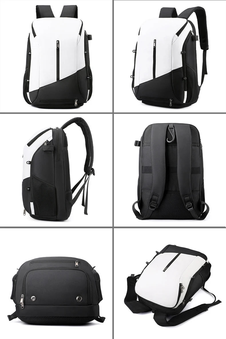 Sports helmet bag with shoes compartment laptop rucksack basketball tennis badminton - product image