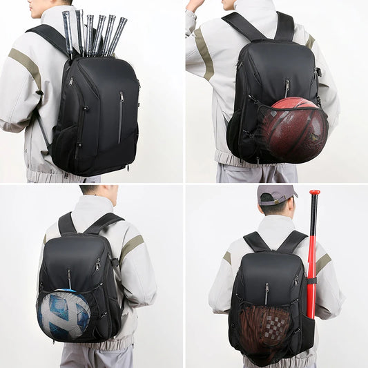 Sports helmet bag with shoes compartment laptop rucksack basketball tennis badminton - product image