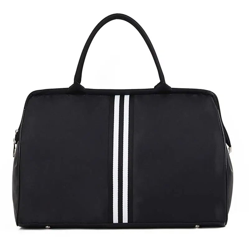Striped nylon travel duffel bag large capacity waterproof multi-pocket - product image