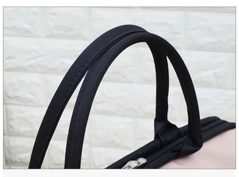 Striped nylon travel duffel bag large capacity waterproof multi-pocket - product image