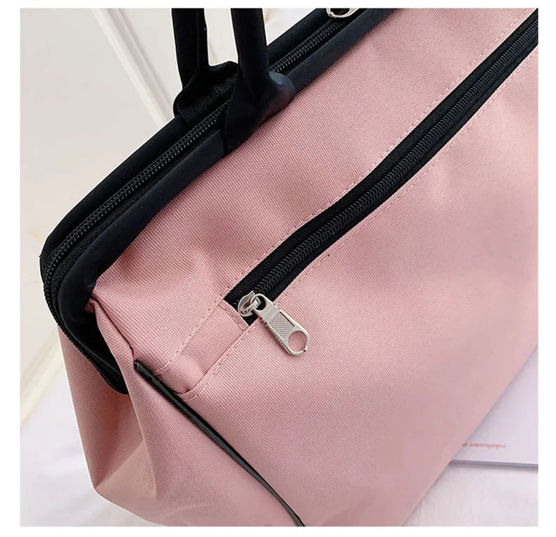Striped nylon travel duffel bag large capacity waterproof multi-pocket - product image