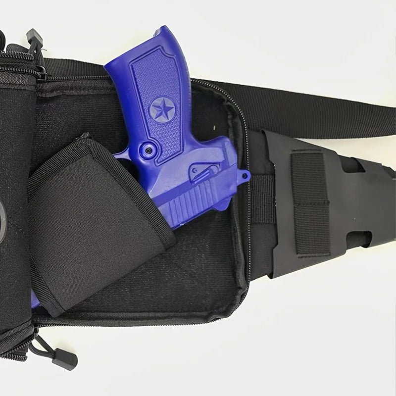 Tactical climbing chest bag nylon concealed carry gun holster adjustable strap - product image