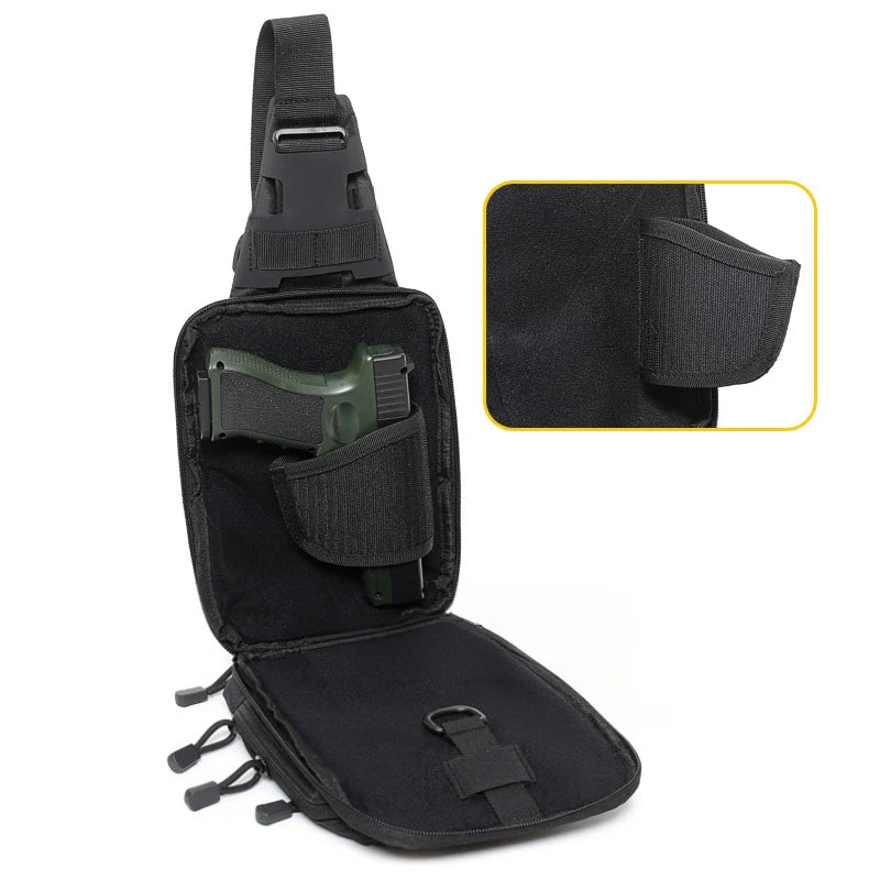 Tactical climbing chest bag nylon concealed carry gun holster adjustable strap - product image
