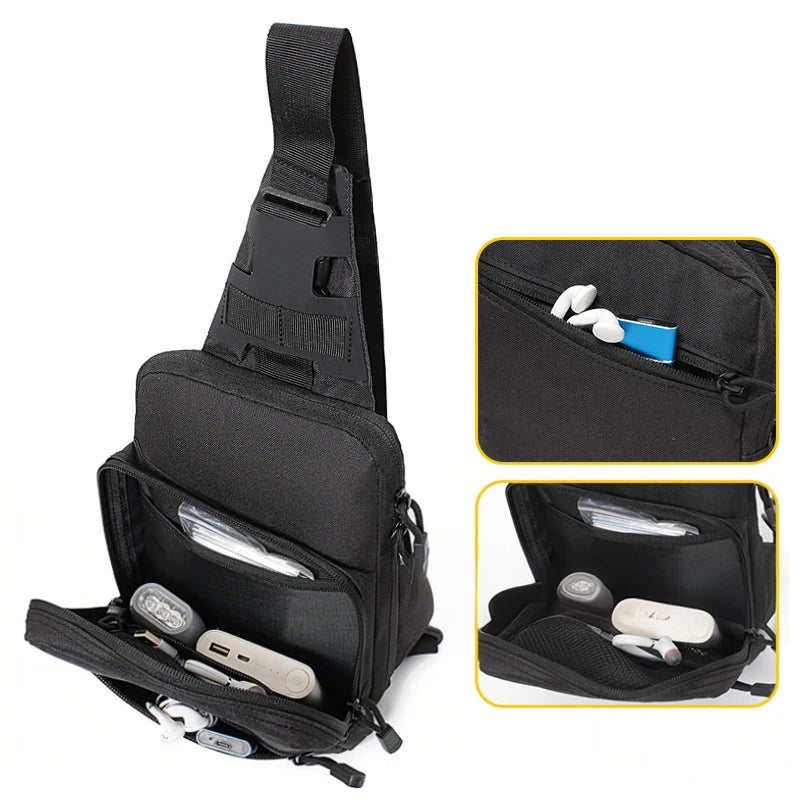 Tactical climbing chest bag nylon concealed carry gun holster adjustable strap - product image