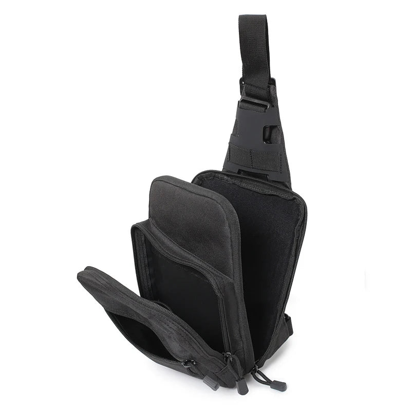 Tactical climbing chest bag nylon concealed carry gun holster adjustable strap - product image