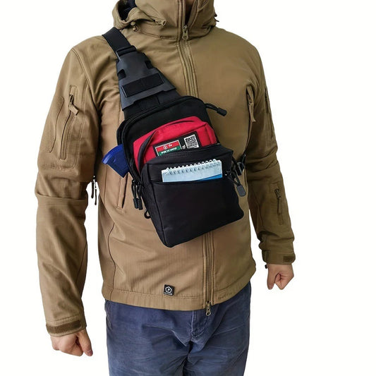 Tactical climbing chest bag nylon concealed carry gun holster adjustable strap - product image