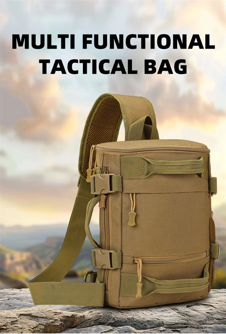 Tactical climbing chest bag oxford large capacity multi-wear adjustable strap - product image