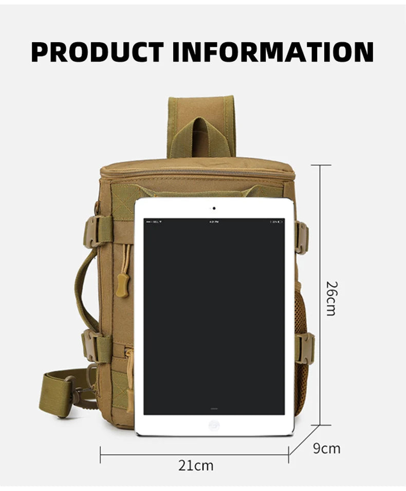 Tactical climbing chest bag oxford large capacity multi-wear adjustable strap - product image