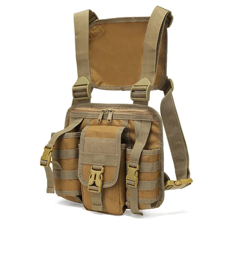 Tactical climbing chest bag oxford large storage molle system detachable strap - product image