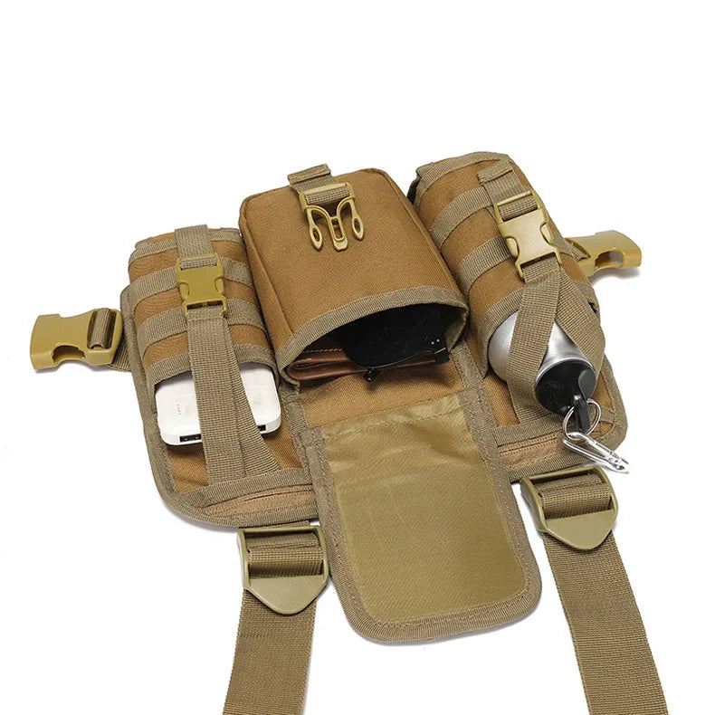 Tactical climbing chest bag oxford large storage molle system detachable strap - product image