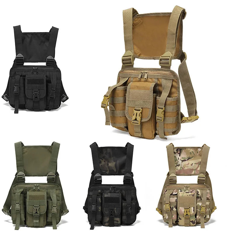 Tactical climbing chest bag oxford large storage molle system detachable strap - product image