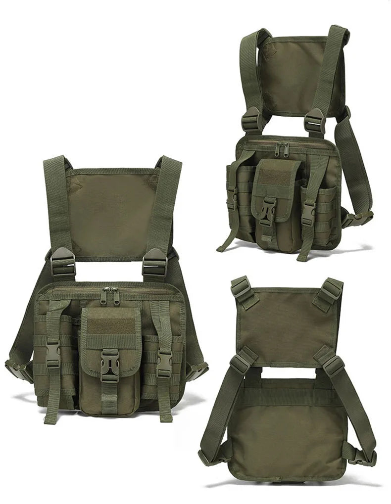 Tactical climbing chest bag oxford large storage molle system detachable strap - product image