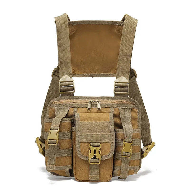 Tactical climbing chest bag oxford large storage molle system detachable strap - product image
