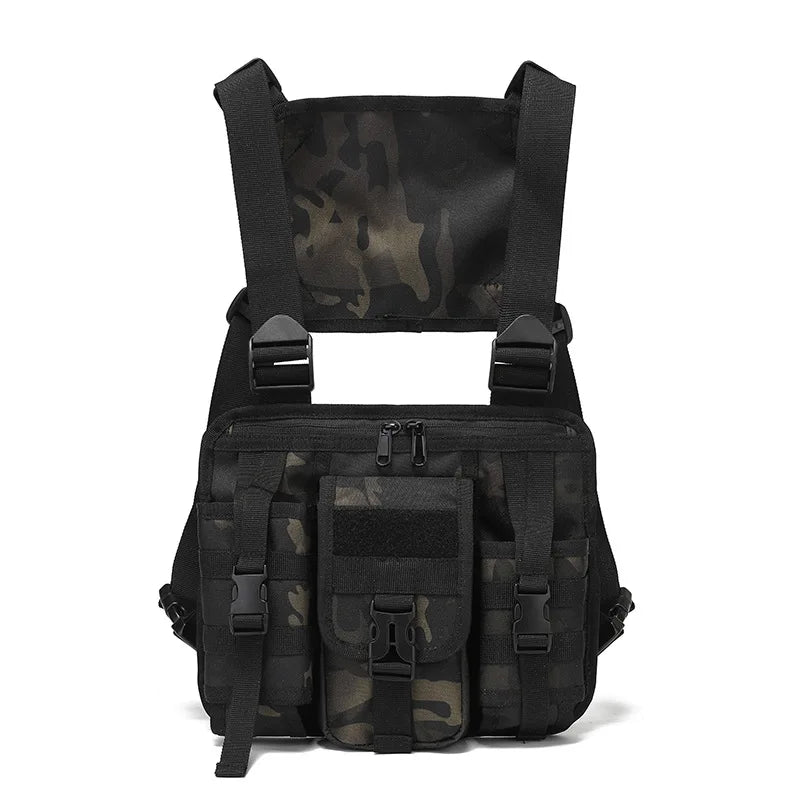 Tactical climbing chest bag oxford large storage molle system detachable strap - product image