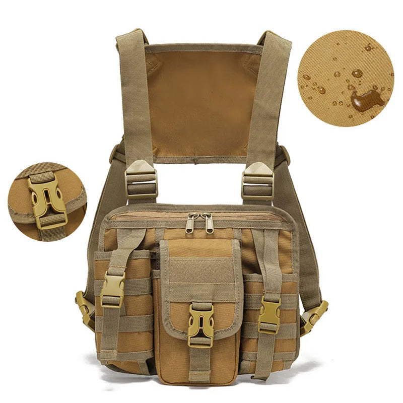Tactical climbing chest bag oxford large storage molle system detachable strap - product image