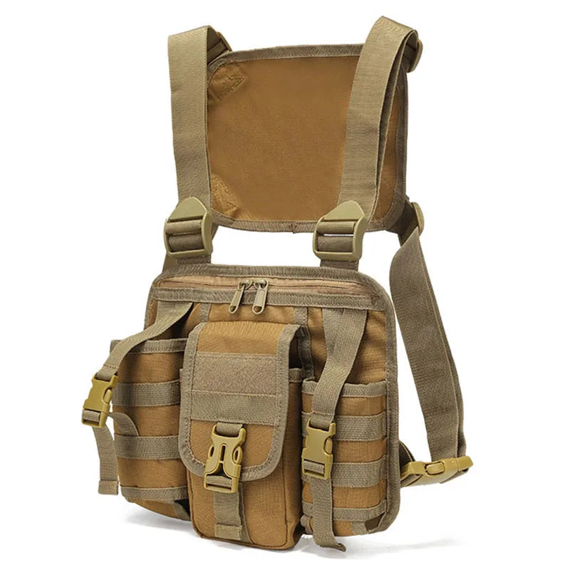 Tactical climbing chest bag oxford large storage molle system detachable strap - product image