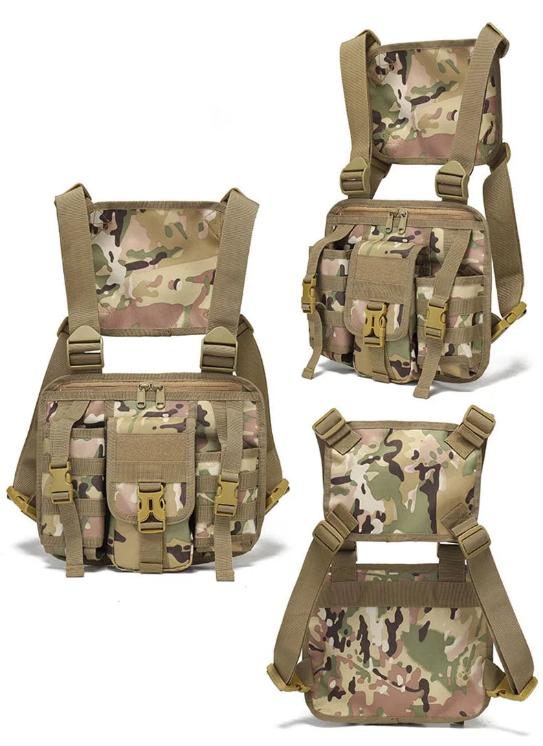Tactical climbing chest bag oxford large storage molle system detachable strap - product image