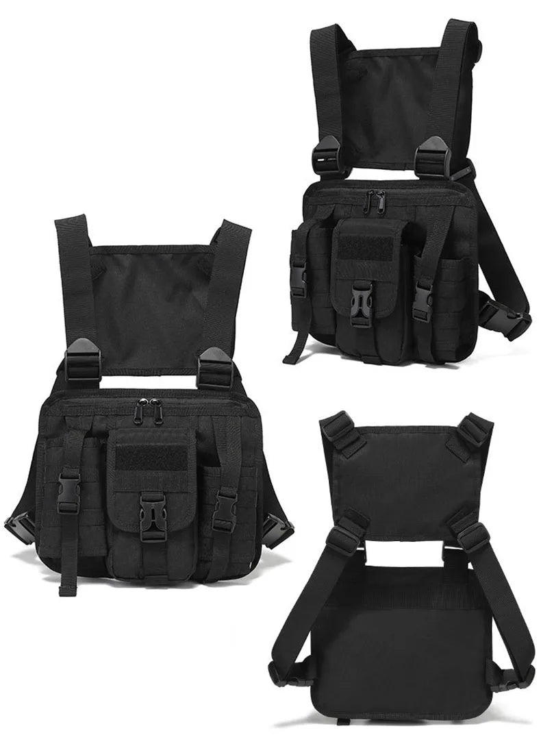 Tactical climbing chest bag oxford large storage molle system detachable strap - product image