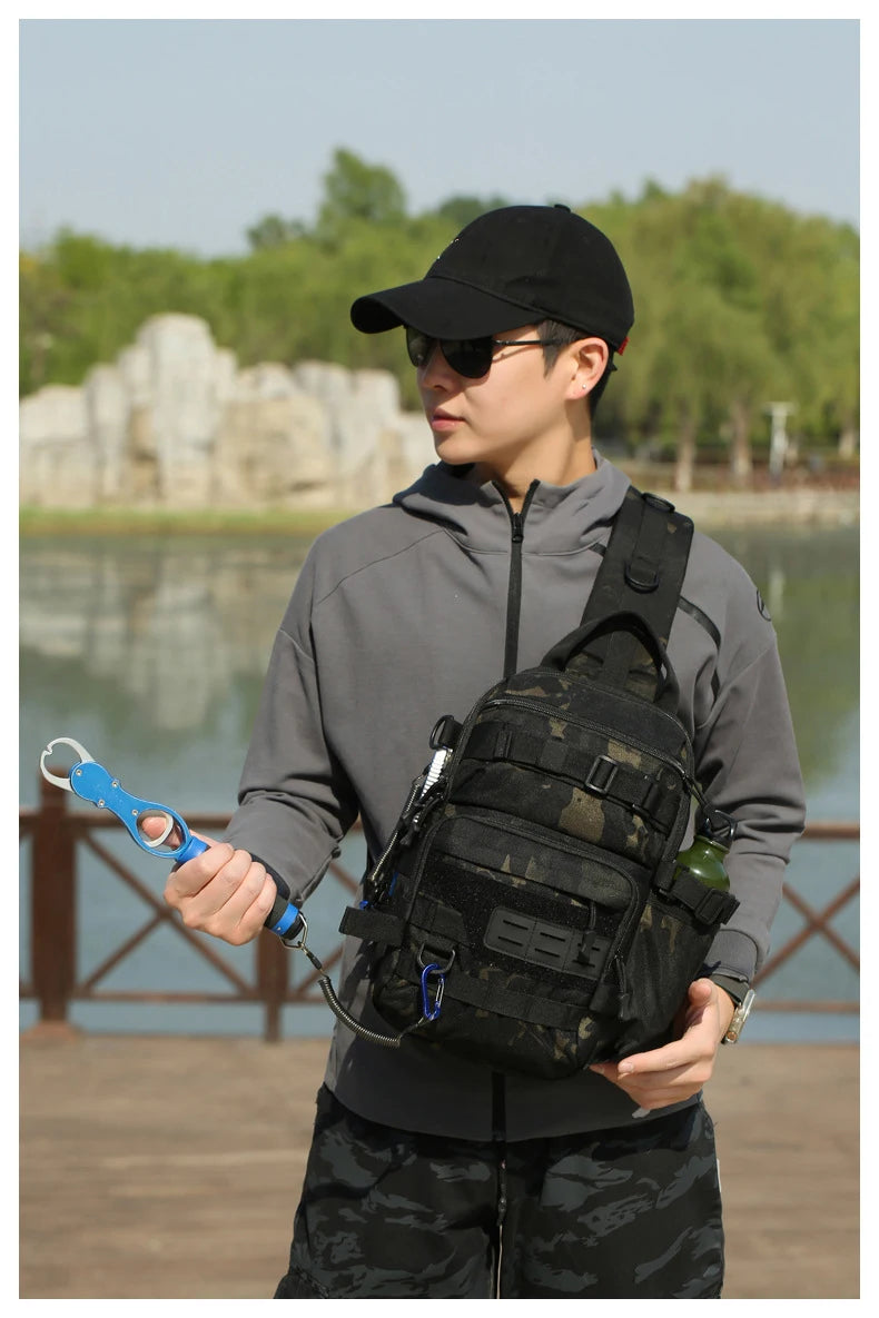 Tactical climbing chest bag oxford multi-compartment molle system - product image
