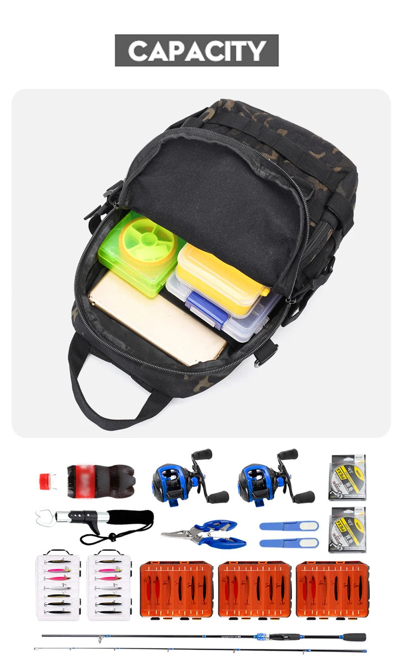 Tactical climbing chest bag oxford multi-compartment molle system - product image