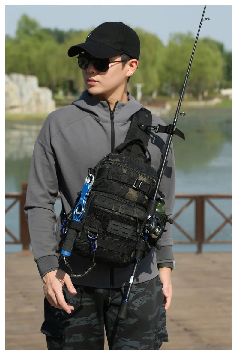 Tactical climbing chest bag oxford multi-compartment molle system - product image
