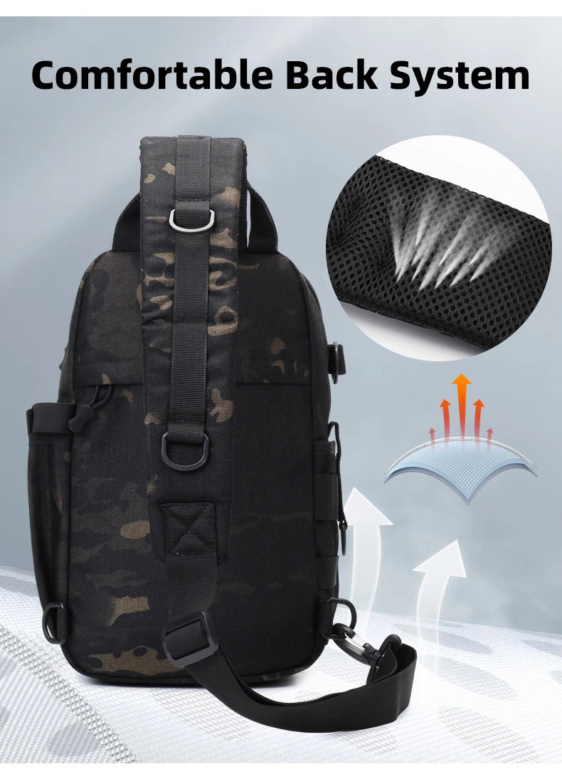 Tactical climbing chest bag oxford multi-compartment molle system - product image