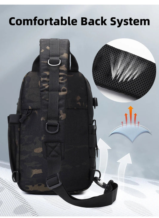 Tactical climbing chest bag oxford multi-compartment molle system - product image