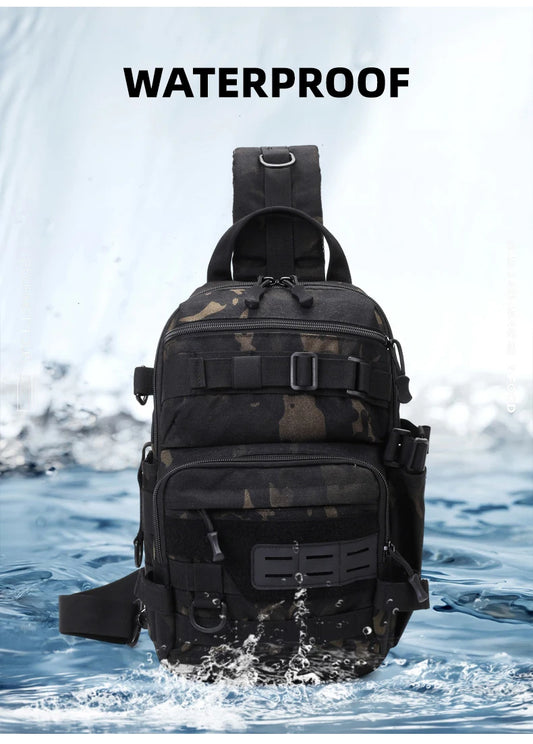 Tactical climbing chest bag oxford multi-compartment molle system - product image