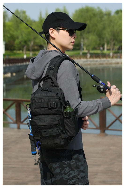 Tactical climbing chest bag oxford multi-compartment molle system - product image