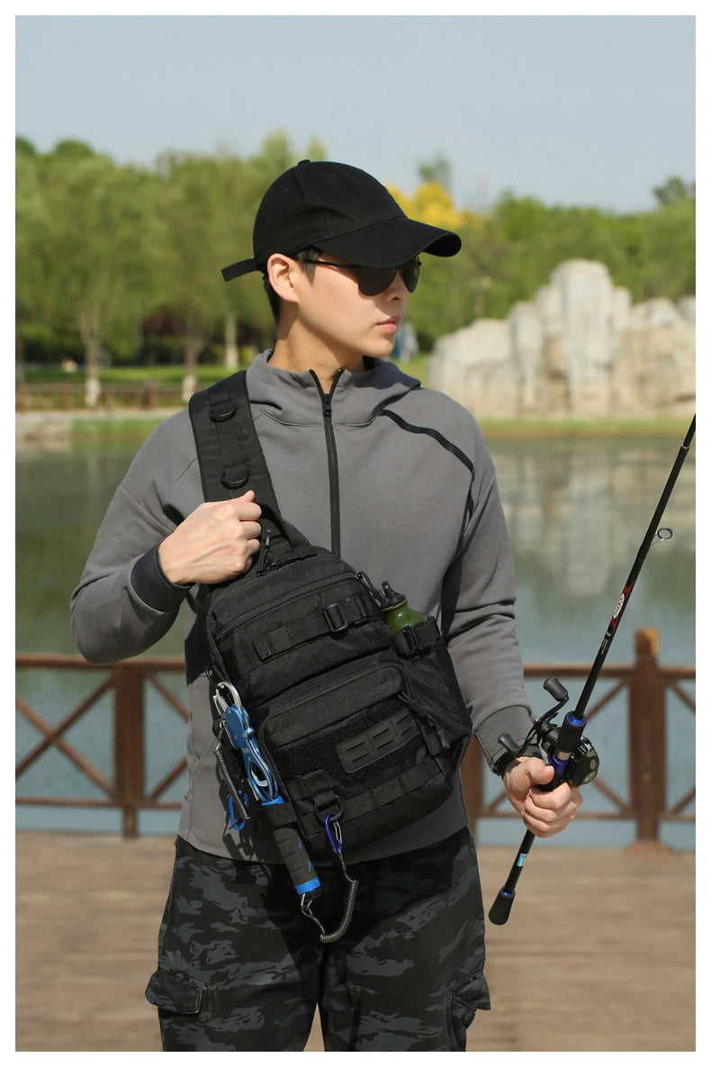 Tactical climbing chest bag oxford multi-compartment molle system - product image