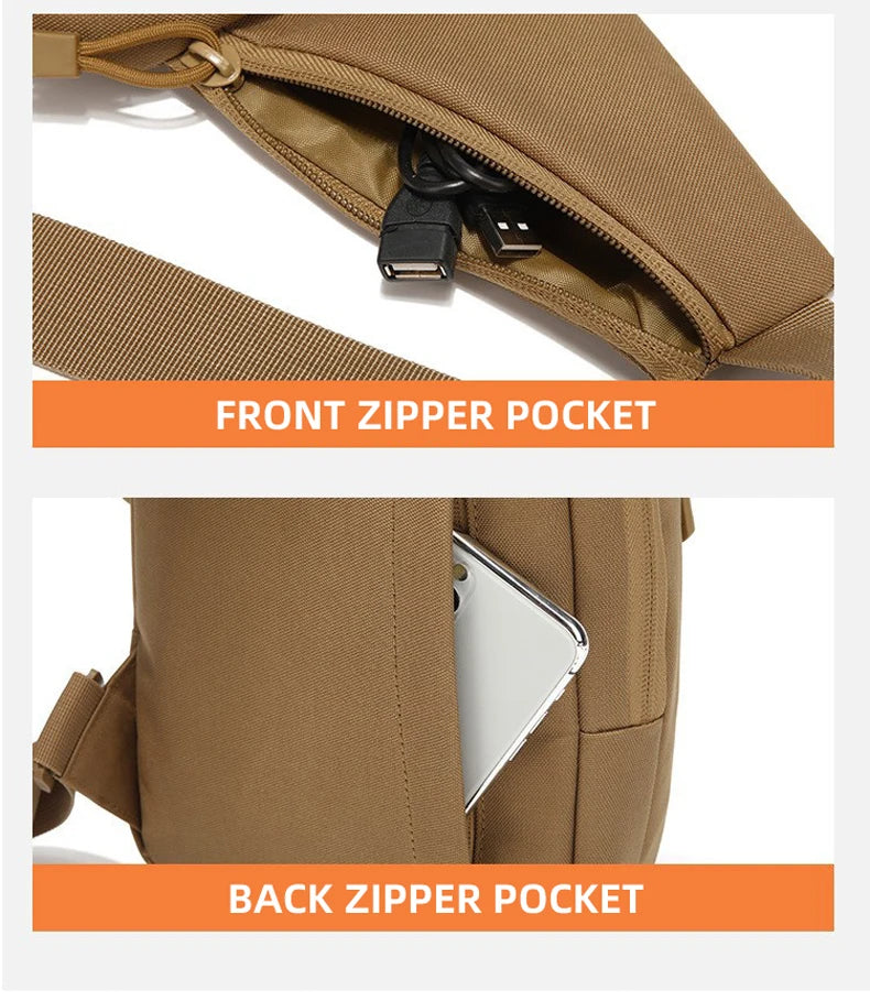 Tactical climbing chest bag oxford multi-layer storage adjustable straps - product image