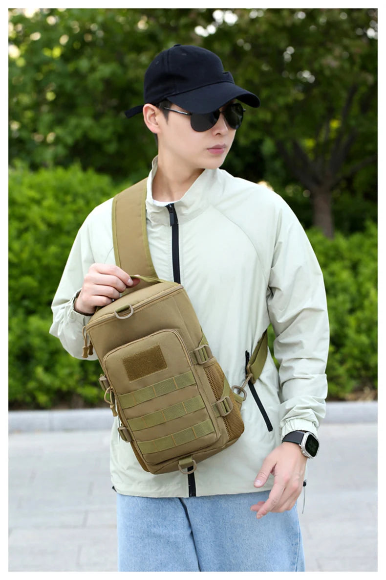Tactical climbing chest bag oxford multi-pocket lightweight detachable strap - product image