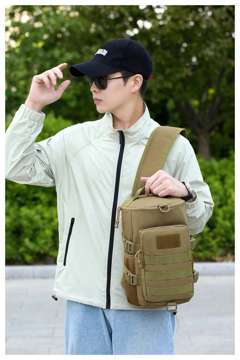 Tactical climbing chest bag oxford multi-pocket lightweight detachable strap - product image