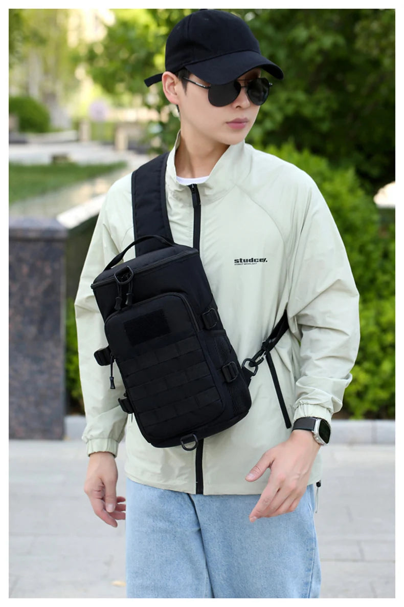 Tactical climbing chest bag oxford multi-pocket lightweight detachable strap - product image