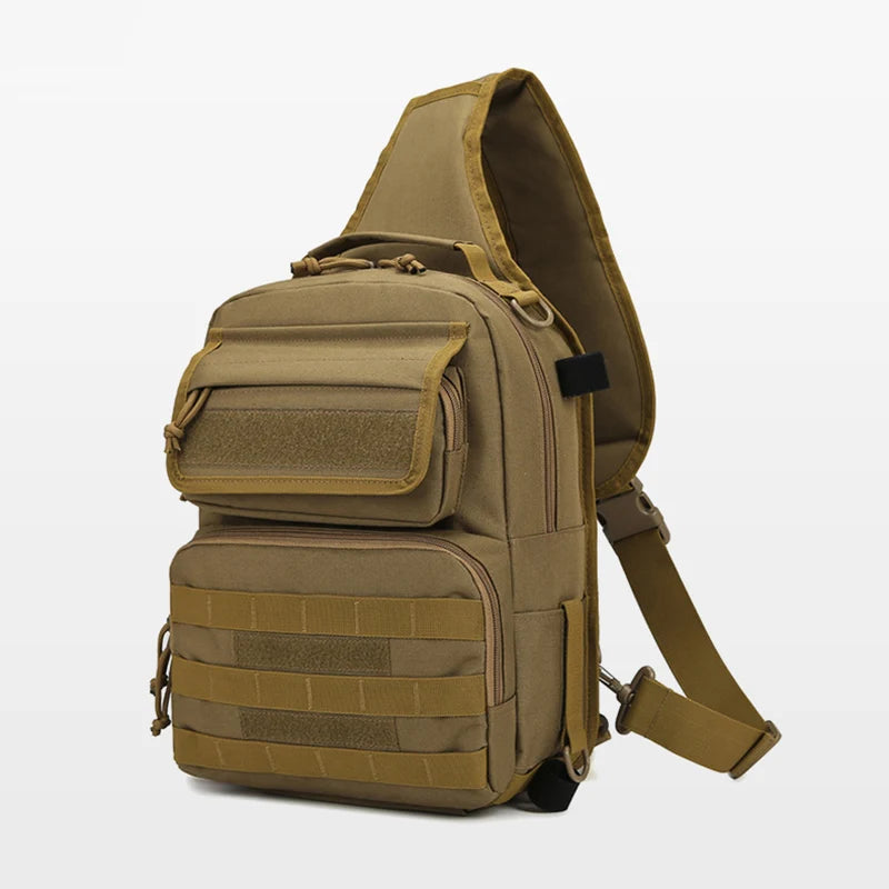 Tactical climbing chest bag oxford rod holder large capacity molle system - product image