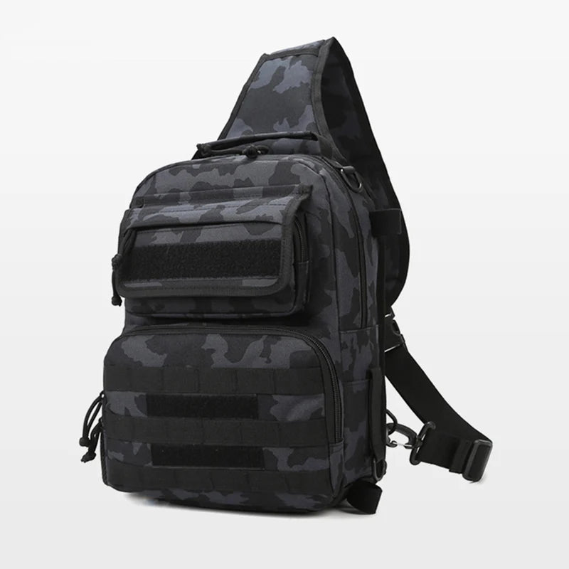 Tactical climbing chest bag oxford rod holder large capacity molle system - product image