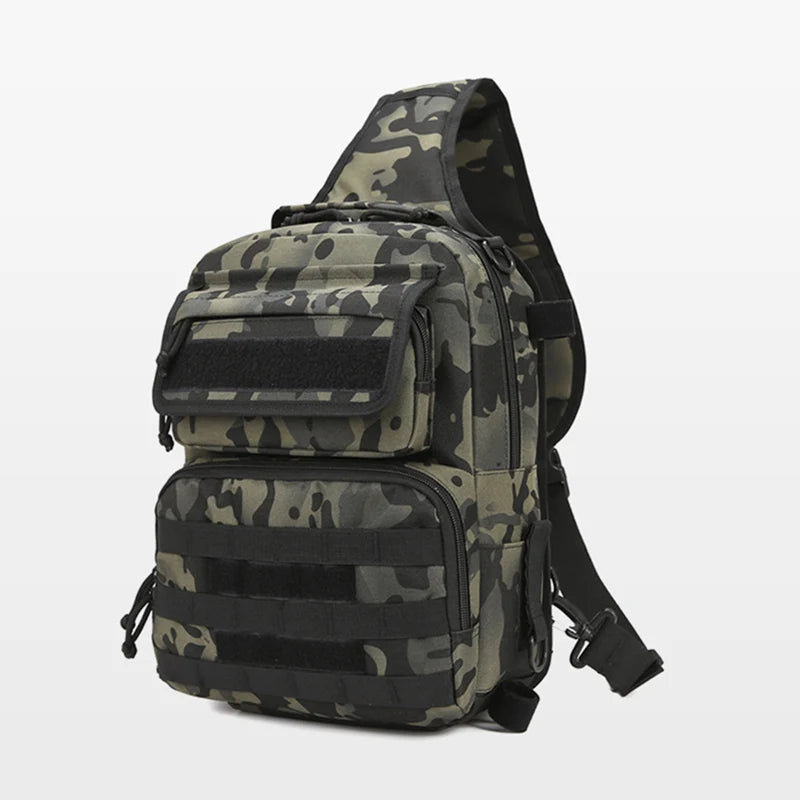 Tactical climbing chest bag oxford rod holder large capacity molle system - product image