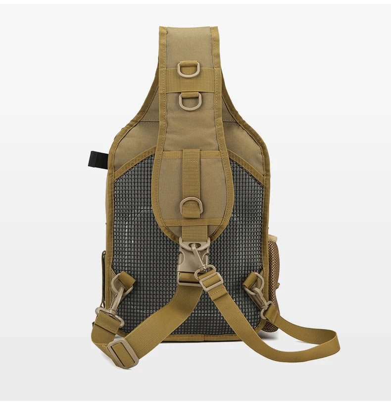 Tactical climbing chest bag oxford rod holder large capacity molle system - product image