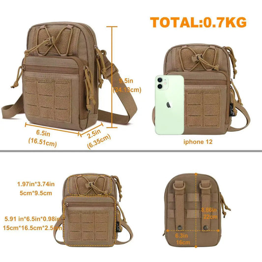 Tactical climbing chest waist bag nylon molle system adjustable shoulder strap - product image