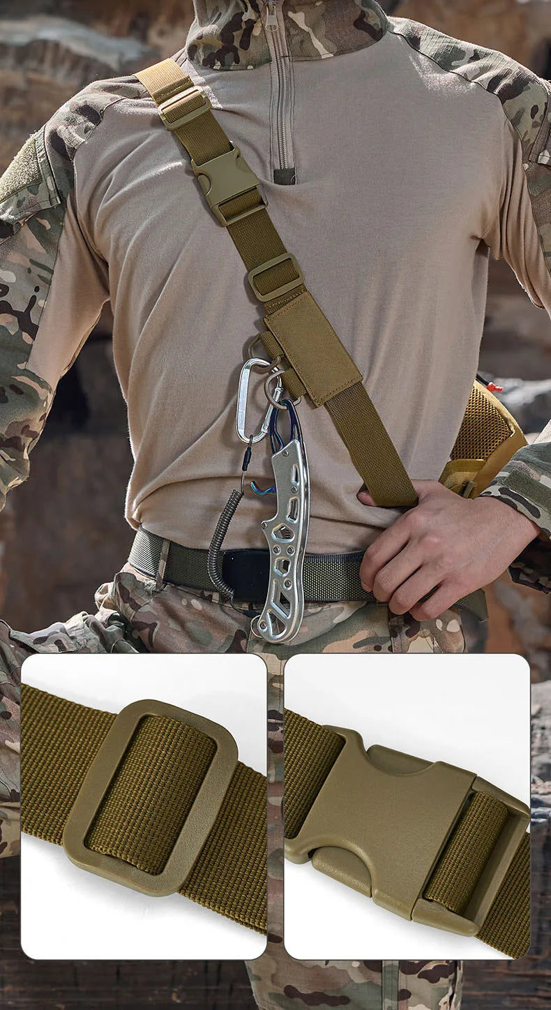 Tactical climbing waist bag nylon large storage molle multi-pocket fanny pack - product image