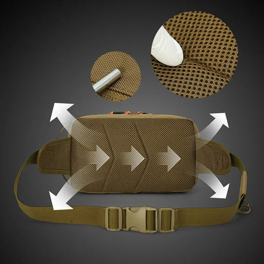 Tactical climbing waist bag nylon large storage molle multi-pocket fanny pack - product image