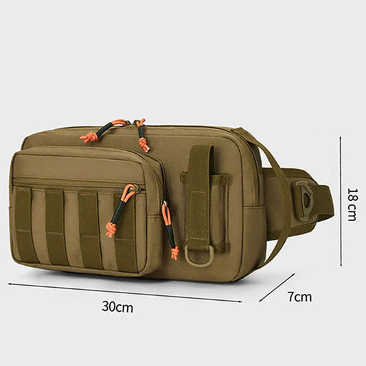 Tactical climbing waist bag nylon large storage molle multi-pocket fanny pack - product image